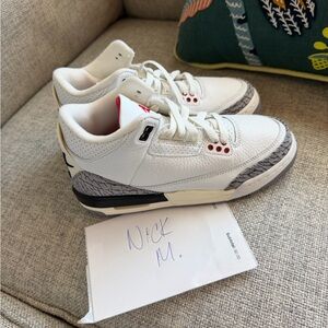 Jordan 3 white cement reimagined size 4.5 youth 6 women’s new no box